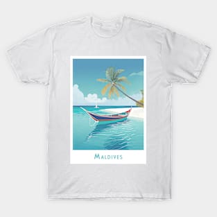 Retro Vintage Tropical Maldives Escape T-Shirt